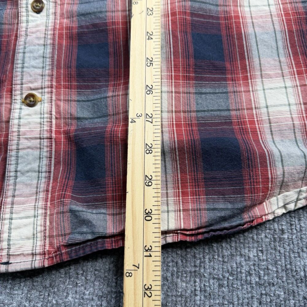 Carhartt Red Blue Plaid Shirt Mens XL Flannel Relaxed Fit Button Down Logo Y2K - Picture 8 of 15